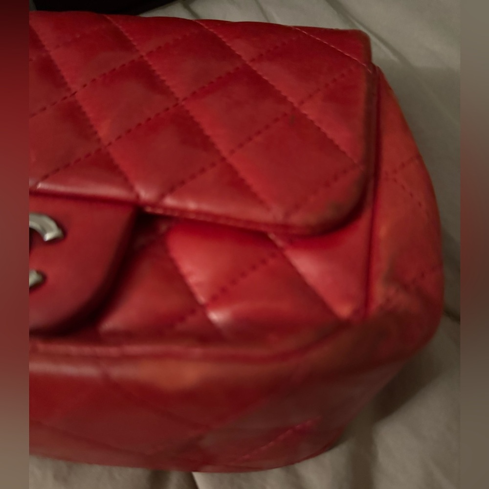 Chanel Lambskin Quilted Mini Square Flap Red - Picture 7 of 9